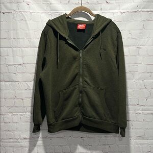 Slazenger Olive Green Fleece Zip Up Hoodie Woman’s Size Large